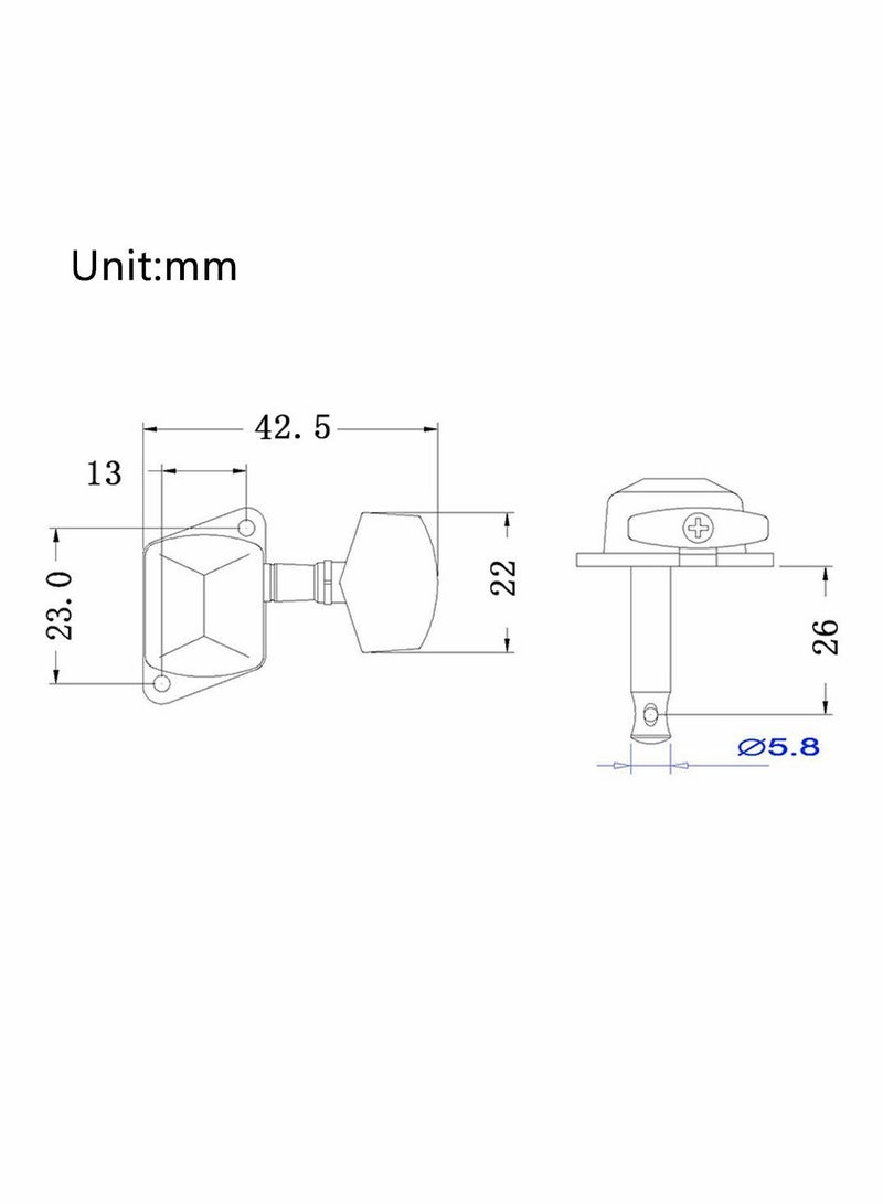 Excefore Guitar String Tuning Pegs 3L3R Chrome Tuners Guitar Machine Heads for Folk Acoustic Electric Guitar Tuner Guitar Parts Fender Replacement (Silver)6Pcs - Image 4