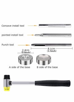 Excefore Snap Fasteners Kit for Leather, 120 Set 12mm Metal Button Snaps Press Studs with 4 Setter Tools, 1 Hammer, Color Leather Clothes, Jackets, Jeans Wears, Bracelets, Bags  - Image 5