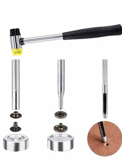 Excefore Snap Fasteners Kit for Leather, 120 Set 12mm Metal Button Snaps Press Studs with 4 Setter Tools, 1 Hammer, Color Leather Clothes, Jackets, Jeans Wears, Bracelets, Bags  - Image 4