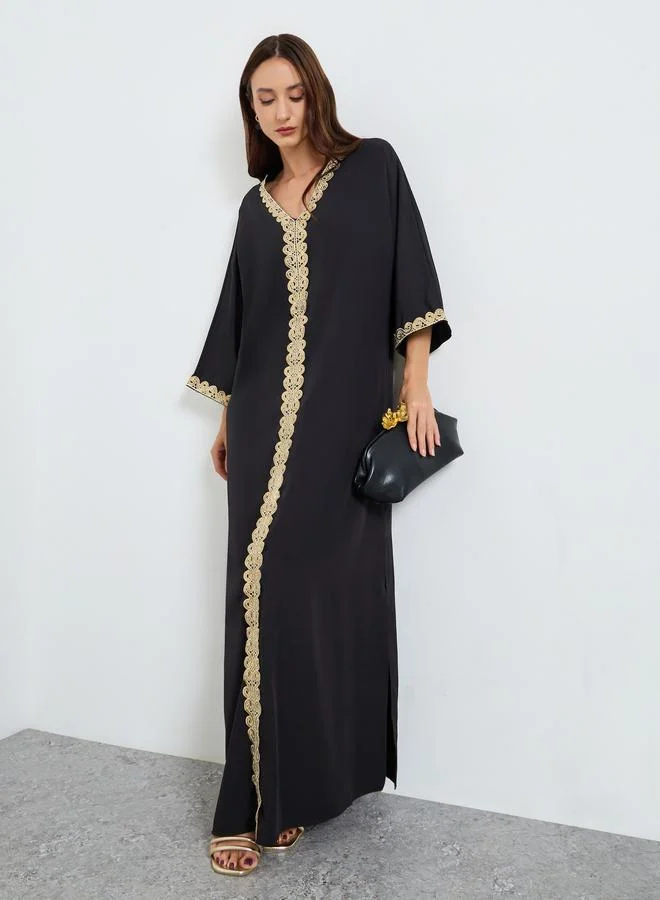 تايك تو جلابية نسائية مطرزة ماكسي