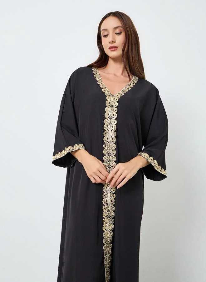 تايك تو جلابية نسائية مطرزة ماكسي