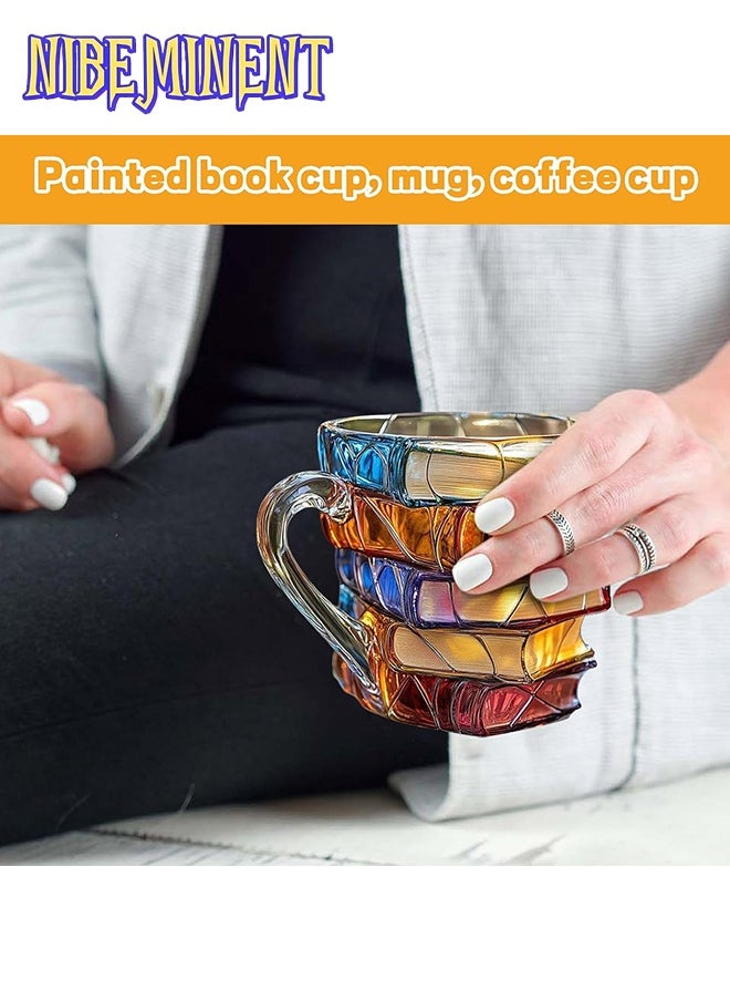 NIBEMINENT Painted Book Mug Novelty Coffee Mugs for Book Lover Gifts for Women Unique Coffee Mugs 11 Oz Cool Funny Bookish Cute Tumblers Books Worm Readers Writers Librarian Gifts Women  - Image 3