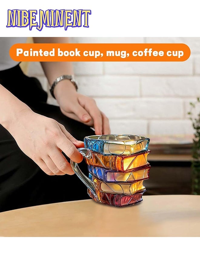 NIBEMINENT Painted Book Mug Novelty Coffee Mugs for Book Lover Gifts for Women Unique Coffee Mugs 11 Oz Cool Funny Bookish Cute Tumblers Books Worm Readers Writers Librarian Gifts Women  - Image 4
