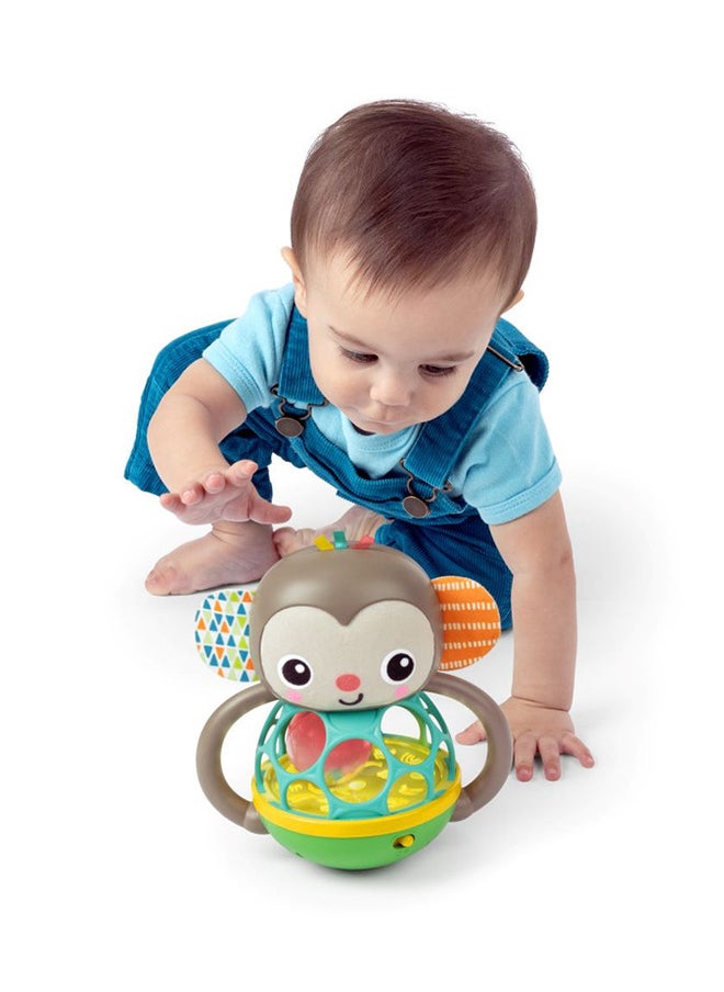 Bright Starts - Bright Starts - Grab And Giggle Monkey Light-Up Musical Rattle Toy with Easy-Grasp Oball, Ages 6 Months+, Unisex - Image 1
