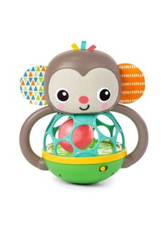 Bright Starts - Grab And Giggle Monkey Light-Up Musical Rattle Toy with Easy-Grasp Oball, Ages 6 Months+, Unisex