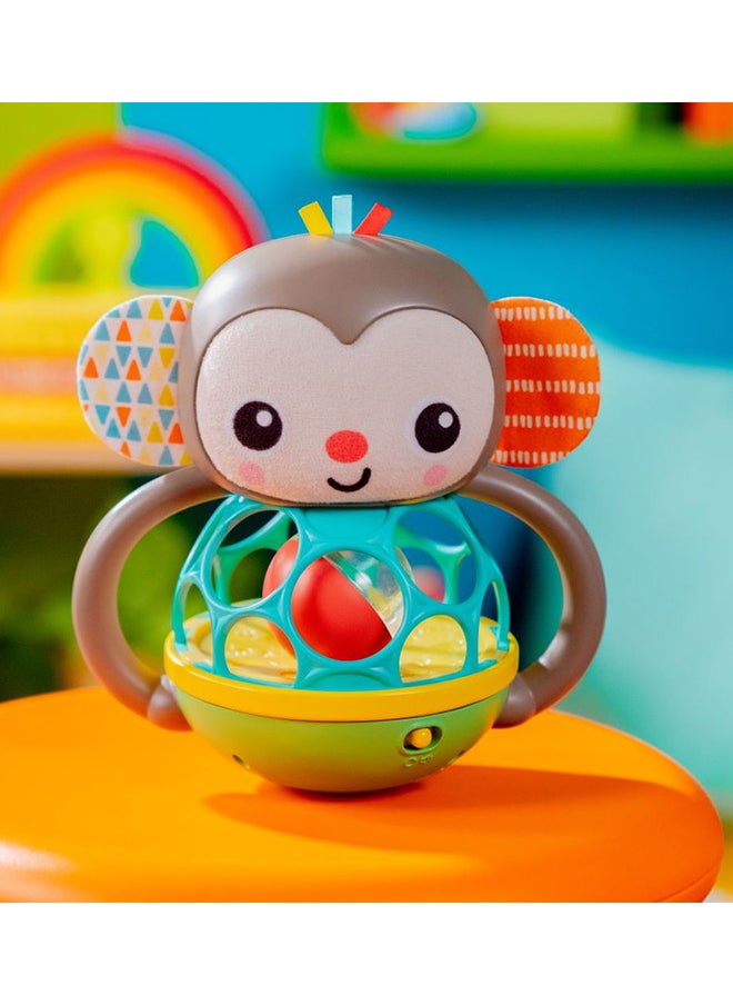 Bright Starts - Bright Starts - Grab And Giggle Monkey Light-Up Musical Rattle Toy with Easy-Grasp Oball, Ages 6 Months+, Unisex - Image 1