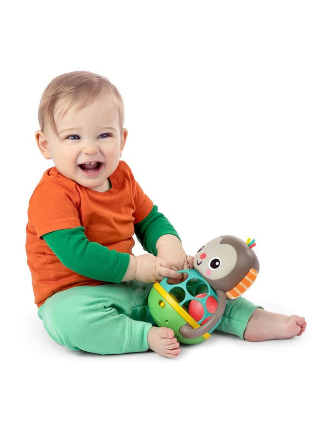 Bright Starts - Bright Starts - Grab And Giggle Monkey Light-Up Musical Rattle Toy with Easy-Grasp Oball, Ages 6 Months+, Unisex - Image 1