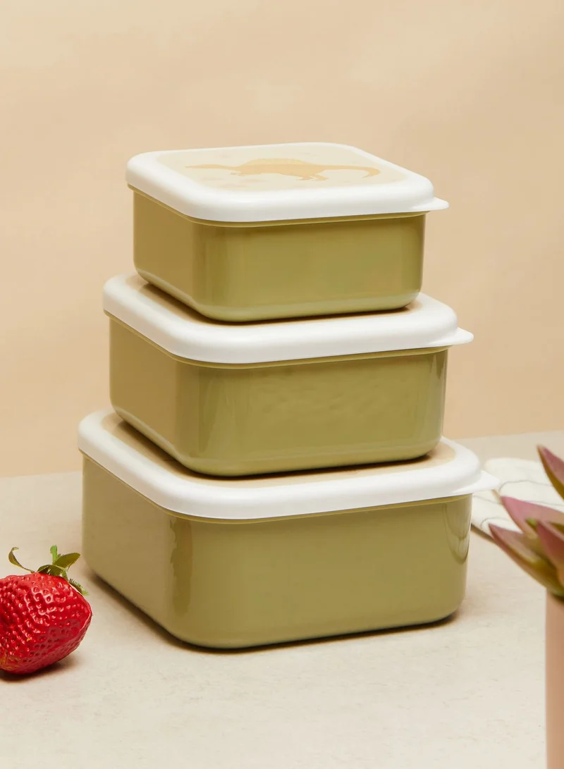 Sass & Belle Set Of 3 Desert Dino Lunch Boxes