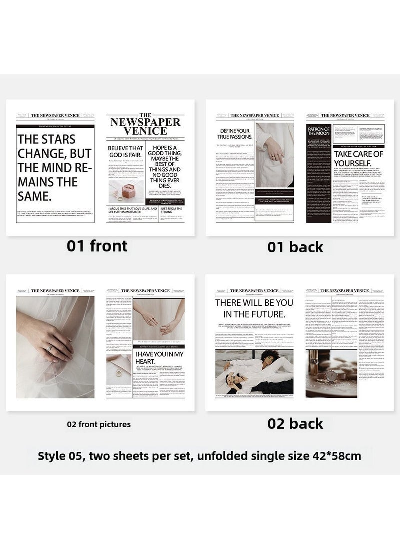 1 × 5 قطع دمى صور الصحيفة الإنجليزية بأسلوب 05