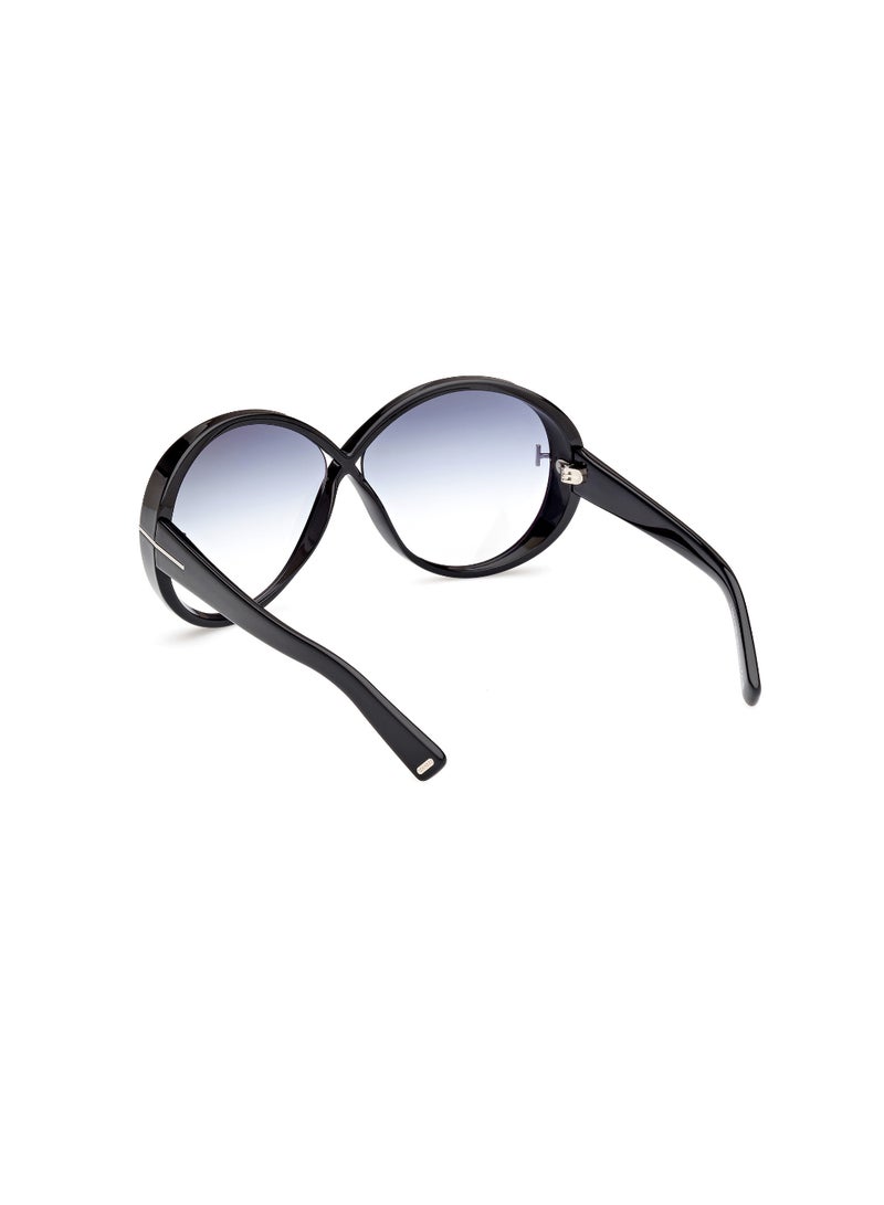 TOM FORD Women's Round Shape  Sunglasses FT111601X64 Lens Size: 64 Millimeter - Shiny Black - Image 5