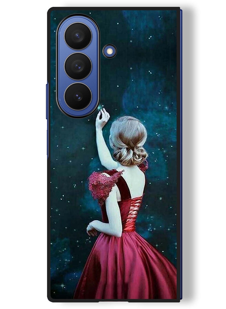 Theodor Case Compatible with Samsung Galaxy Z Fold 7 - 8 Inch Protection Shockproof Bumper Cover Girl Touching Star - Image 1