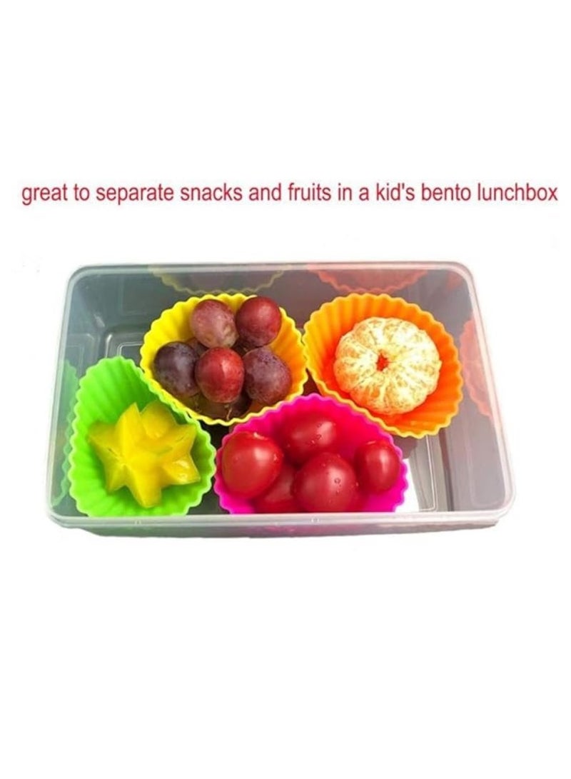 قوالب كب كيك 24 قطعة قابلة لإعادة الاستخدام من السيليكون، للخبز وفطائر المافن-قوالب خبز سيليكون للكب كيك - قوالب خبز غير لاصقة للمافن والشوكولاتة والحلويات - طقم قوالب سيليكون للمافن والكب كيك - أدوات خبز غير لاصقة وسهلة التنظيف، أدوات معجنات مطبخ ملونة للكب كيك والبودينج - اكواب خبز سيليكون - قالب كيك من السيليكون لصنع مافين الشوكولاتة - Image 3