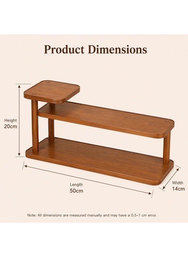 ALMiHomi 3 Tier Wooden Mug Rack 50x14x20cm, Coffee Station Organizer, Coffee Cup Storage Rack for Kitchen Countertop and Coffee Bar - Image 5