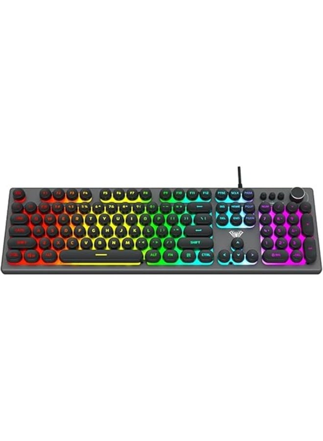 Gaming Keyboard LED Multi-Mode, 108 Keys USB Wired Keyboard with Double Injection Switches – Durable Design and Anti-Fading Keys - Image 1