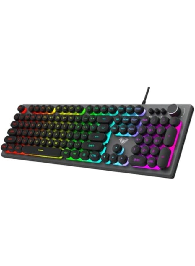 Gaming Keyboard LED Multi-Mode, 108 Keys USB Wired Keyboard with Double Injection Switches – Durable Design and Anti-Fading Keys - Image 4