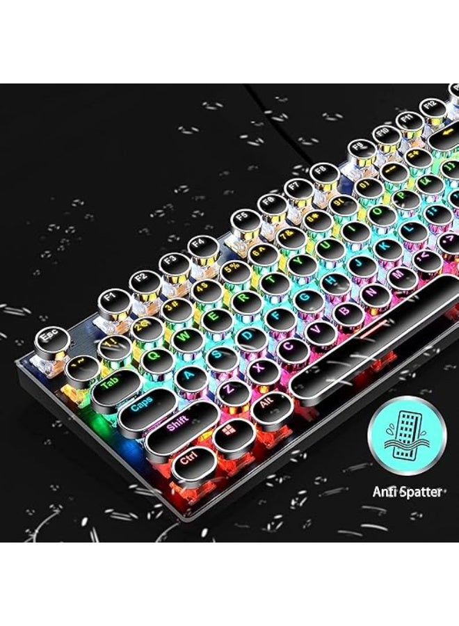 Gaming Keyboard LED Multi-Mode, 108 Keys USB Wired Keyboard with Double Injection Switches – Durable Design and Anti-Fading Keys - Image 2