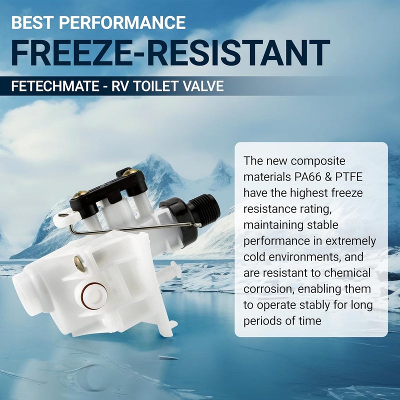 Fetechmate 31705 31688 RV Toilet Water Valve Kit - Freeze-resistant and Leak-resistant - Image 4