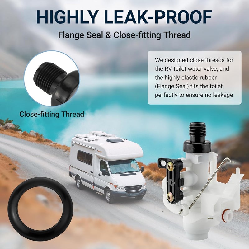 Fetechmate 31705 31688 RV Toilet Water Valve Kit - Freeze-resistant and Leak-resistant - Image 3