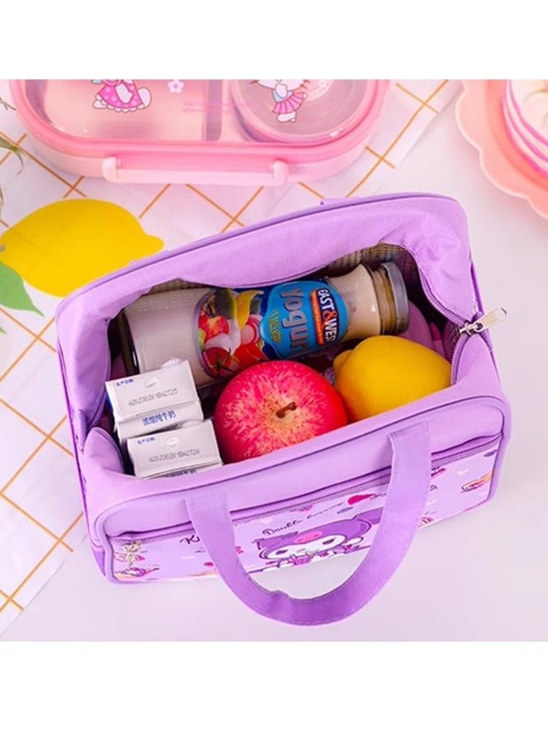 Excefore Portable Cartoon Lunch Box, Reusable Insulated Lunch Bag, Suitable for Office Picnic Camping Lunch Box - Image 4