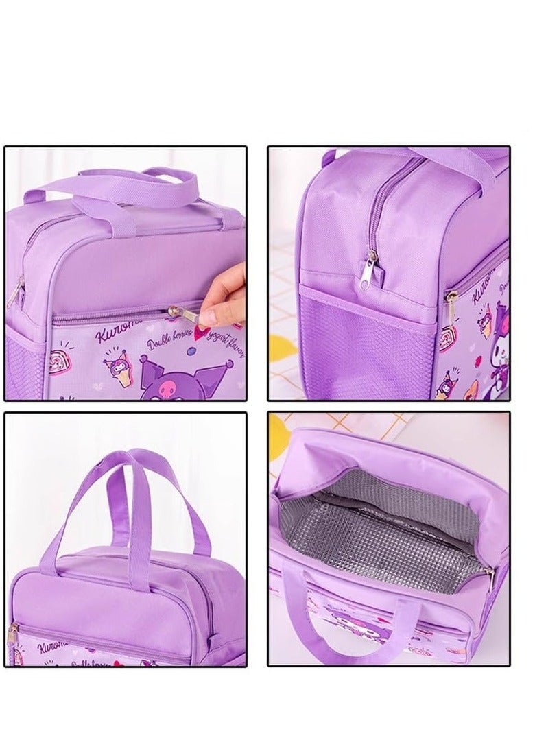 Excefore Portable Cartoon Lunch Box, Reusable Insulated Lunch Bag, Suitable for Office Picnic Camping Lunch Box - Image 5