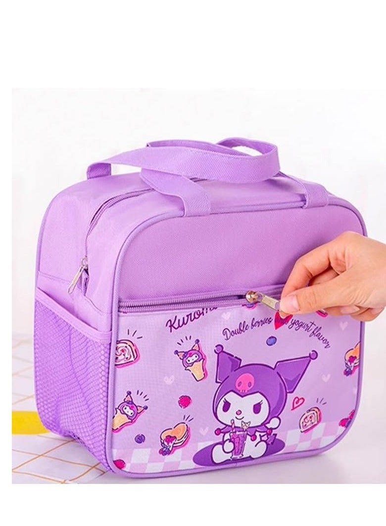 Excefore Portable Cartoon Lunch Box, Reusable Insulated Lunch Bag, Suitable for Office Picnic Camping Lunch Box - Image 3