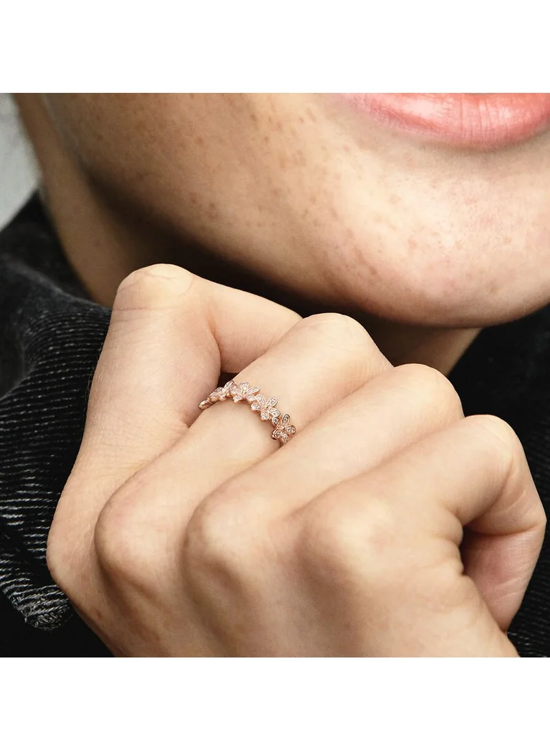 PANDORA Daisy 14k rose gold-plated ring with clear cubic zirconia, Size 48