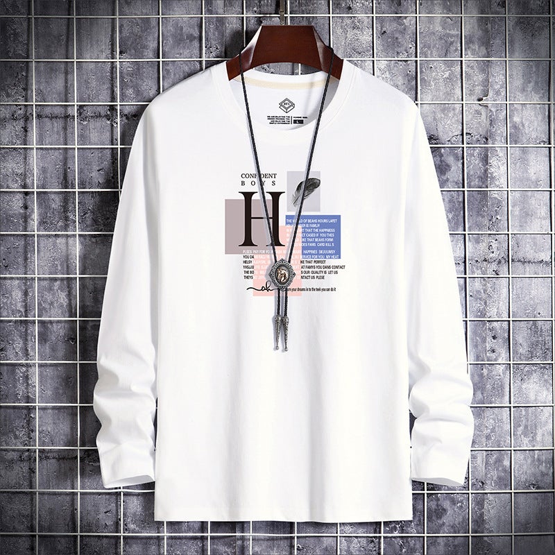 Long-Sleeved T-Shirt for Men 2025 New Autumn Men's Fashion Trendy Base Shirt Loose Korean Style Autumn Long-Sleeved T-Shirt - Image 2