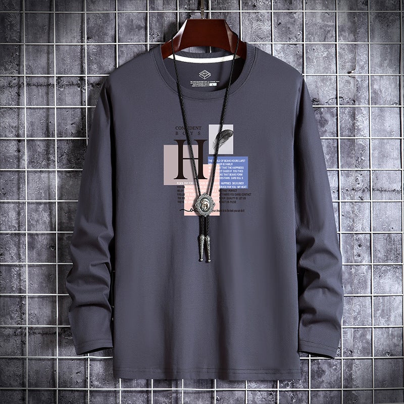Long-Sleeved T-Shirt for Men 2025 New Autumn Men's Fashion Trendy Base Shirt Loose Korean Style Autumn Long-Sleeved T-Shirt - Image 5