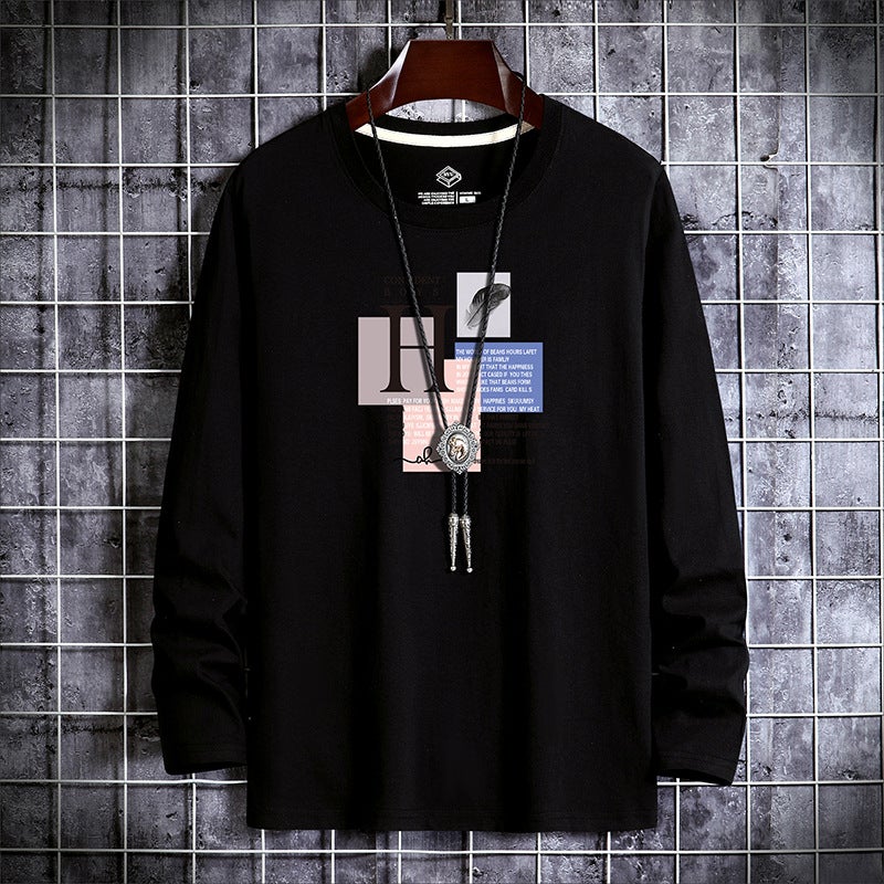 Long-Sleeved T-Shirt for Men 2025 New Autumn Men's Fashion Trendy Base Shirt Loose Korean Style Autumn Long-Sleeved T-Shirt - Image 3