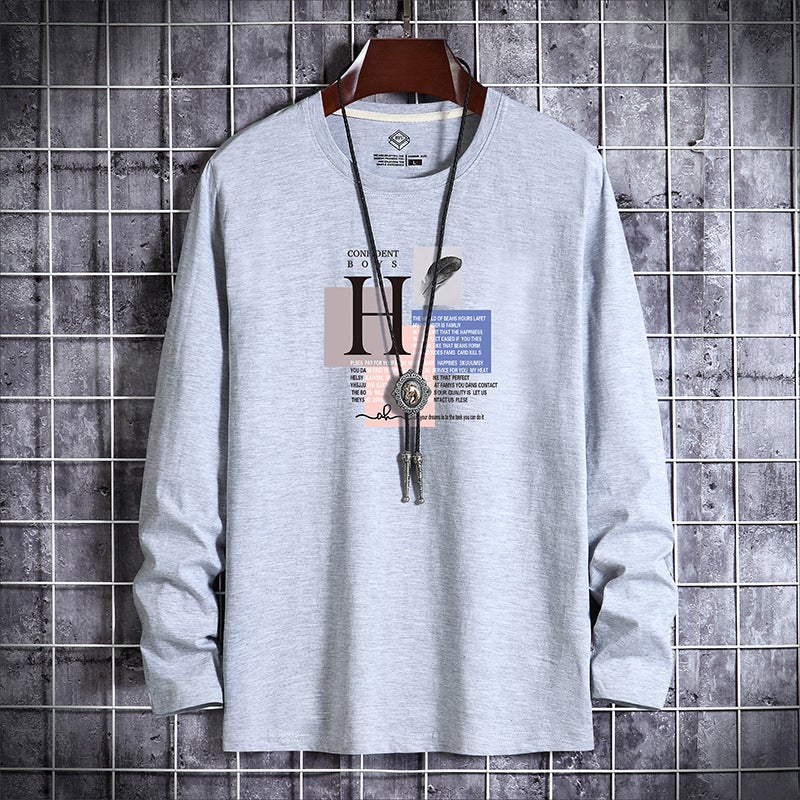 Long-Sleeved T-Shirt for Men 2025 New Autumn Men's Fashion Trendy Base Shirt Loose Korean Style Autumn Long-Sleeved T-Shirt - Image 4