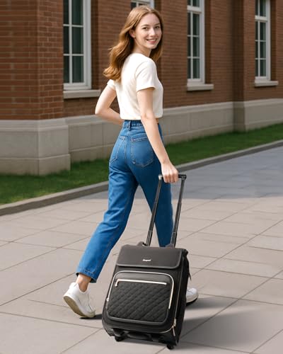 Arcoyard Rolling Backpack for Women Travel Rolling Laptop Backpack with Wheels Vertical Horizontal Storage 2 In 1 FlipTop Design WaterResistant Overnight College Underseat Carry on Luggage - Image 3