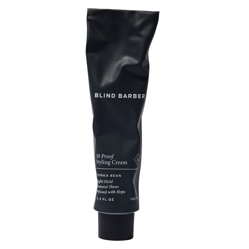 Blind Barber 30 Proof Hair Cream for Men - Styling Cream & Beard Tamer - Light Hold & Natural Shine - Paraben & Sulfate-Free, Water-Based Hair Products - Tonka Bean Scent (3.2 Fl oz) - Image 1