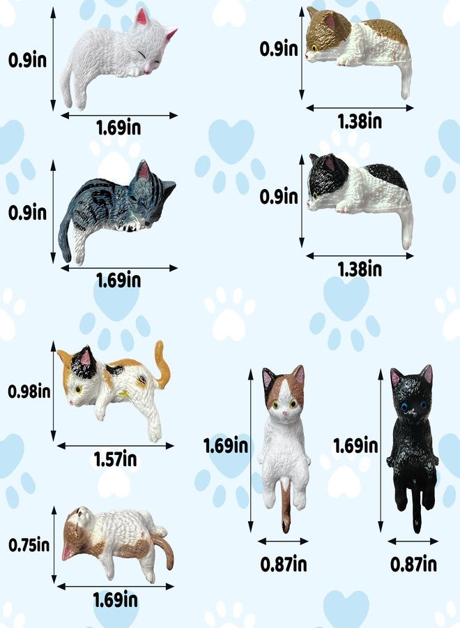 LUFEEMGA 8PCS Mini Resin Cat Car Interior Accessories Dashboard Decorations, Mini Resin Cat Ornaments for Car Dashboard, Office Desk, Computer Monitor Decor - Image 2