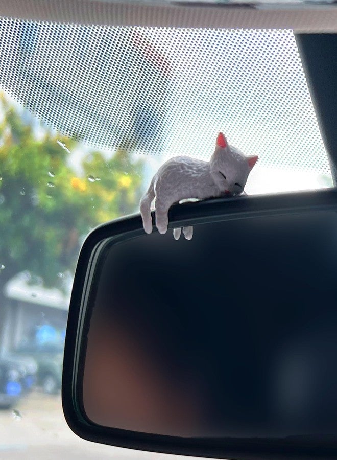 LUFEEMGA 8PCS Mini Resin Cat Car Interior Accessories Dashboard Decorations, Mini Resin Cat Ornaments for Car Dashboard, Office Desk, Computer Monitor Decor - Image 3