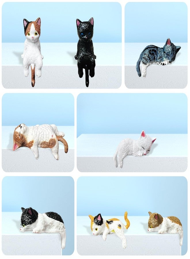 LUFEEMGA 8PCS Mini Resin Cat Car Interior Accessories Dashboard Decorations, Mini Resin Cat Ornaments for Car Dashboard, Office Desk, Computer Monitor Decor - Image 4
