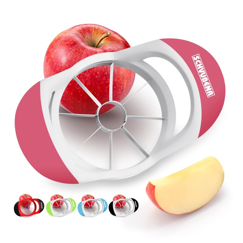 SCHVUBENR 35 Inch Apple Slicer  Professional Apple Cutter  Stainless Steel Apple Corer  Super Sharp Apple Slicer and Corer  Apple Corer Tool with 8 Sharp BladesPink