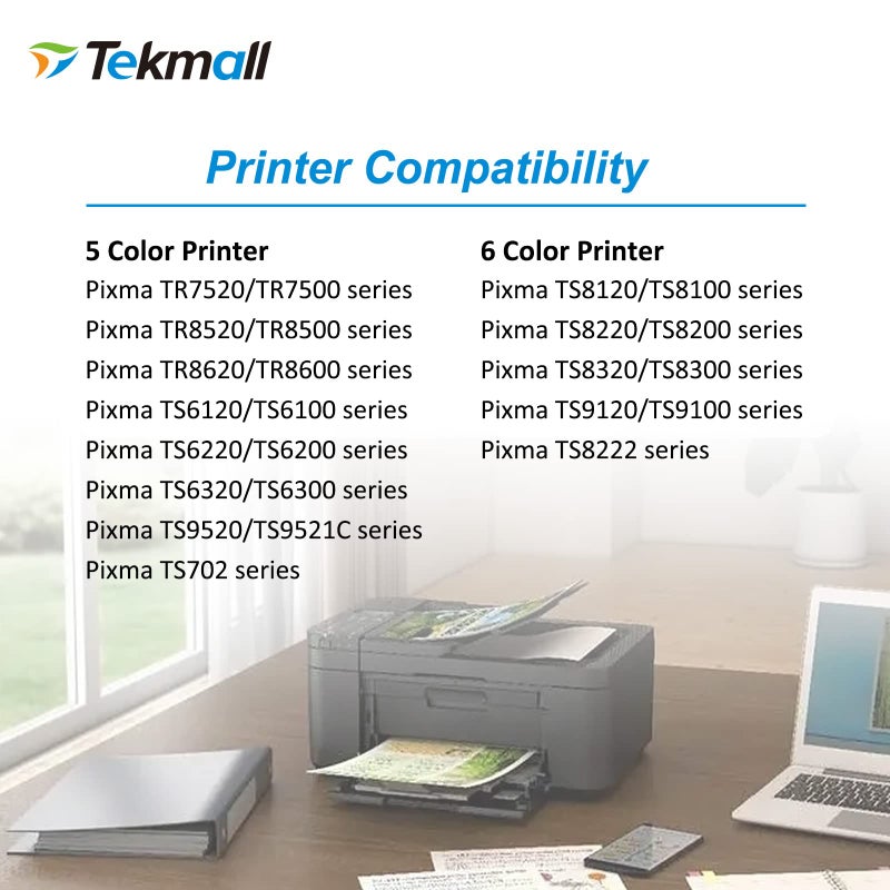 Tekmall خراطيش حبر بديلة Tekmall PGI-280XXL CLI-281XXL 280XL 281XL متوافقة مع طابعة كانون ts702 TR8620a - Image 3