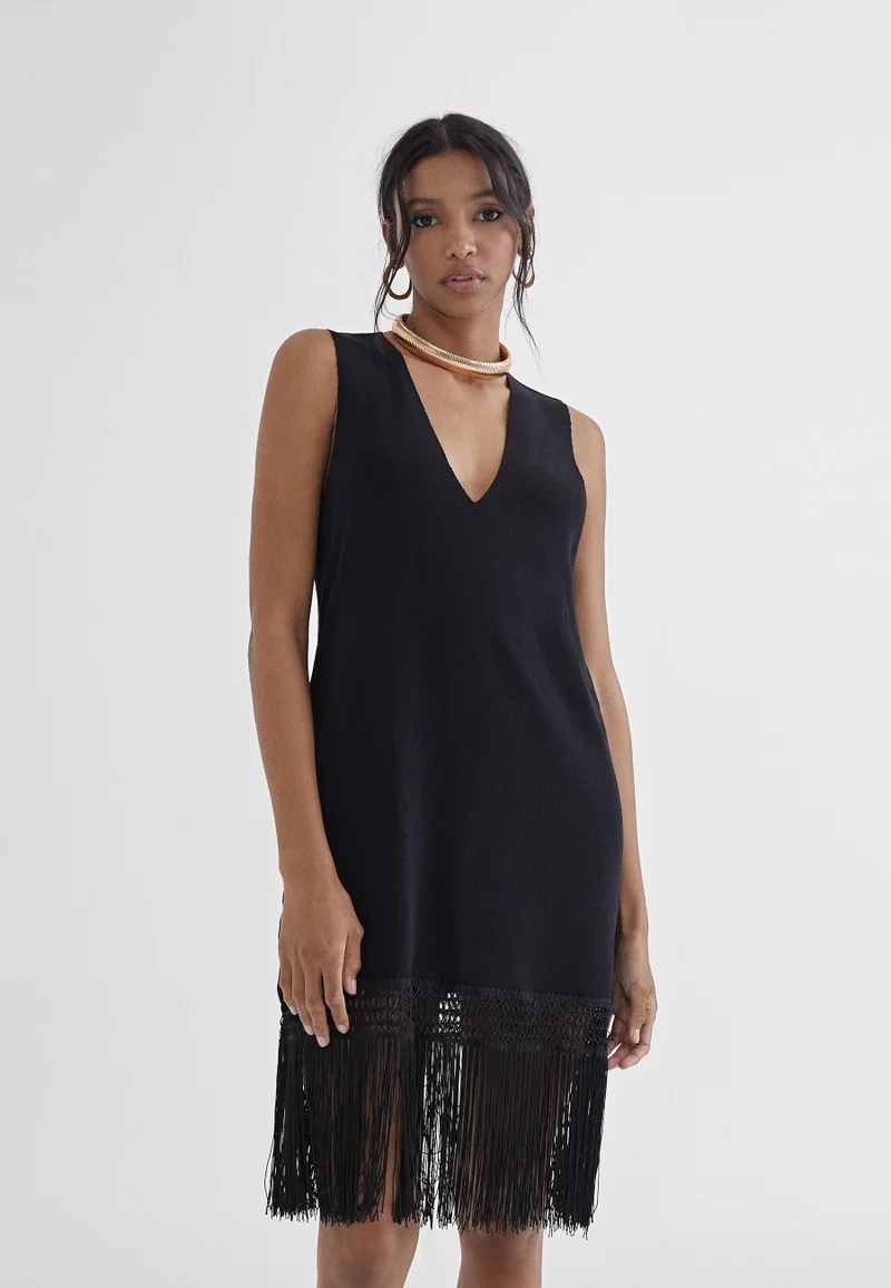 Lola Casademunt Long fringed mini dress