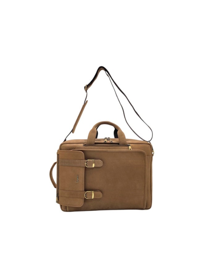 LAVERI LEATHER LAVERI Laptop Bag for Men - Leather Messenger Bag for Office - Fits up to 15 Inch Laptop - Shoulder Bag with Multiple Compartments - Executive Leather Bag for Work/Travel/Casual - 2890 - Image 3