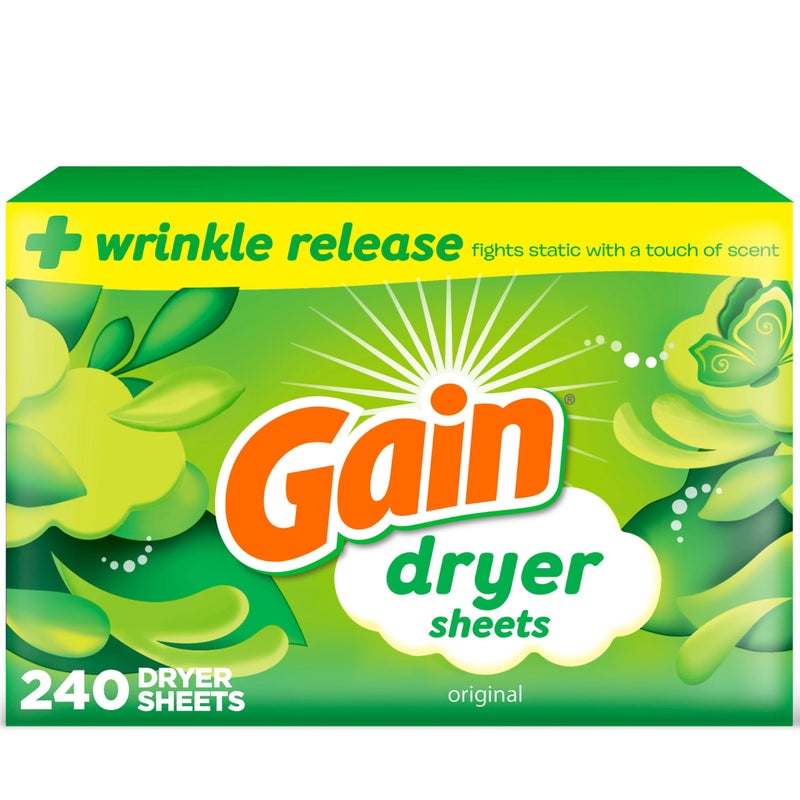Gain Dryer Sheets Plus Wrinkle Release Original Scent 240 Count Wrinkle Reducing Anti Static Laundry Sheet - Image 3