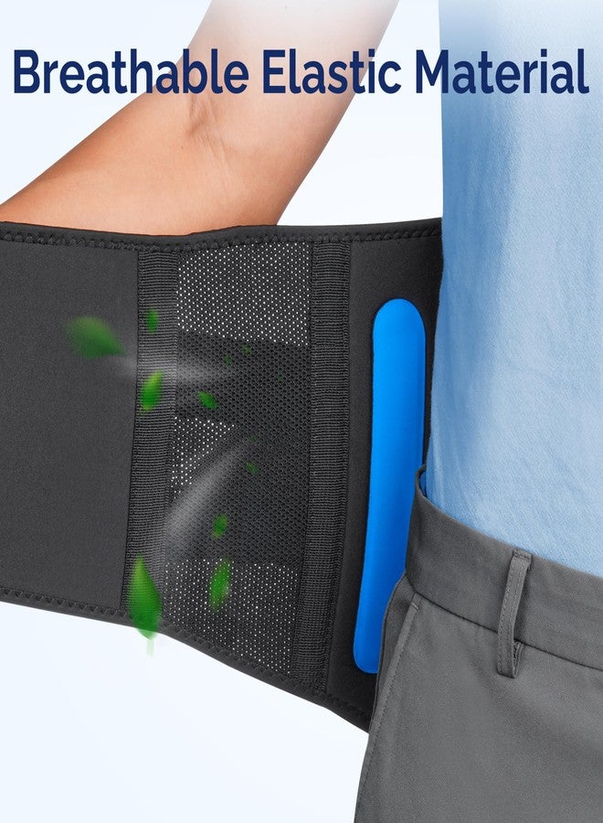 FEATOL Lower Back Brace with 5 Reinforced Stays for Women and Men, Adjustable Snug-Fit Lumbar Support Belt for Work, Size L, Waist 34.3-38inches - Image 5