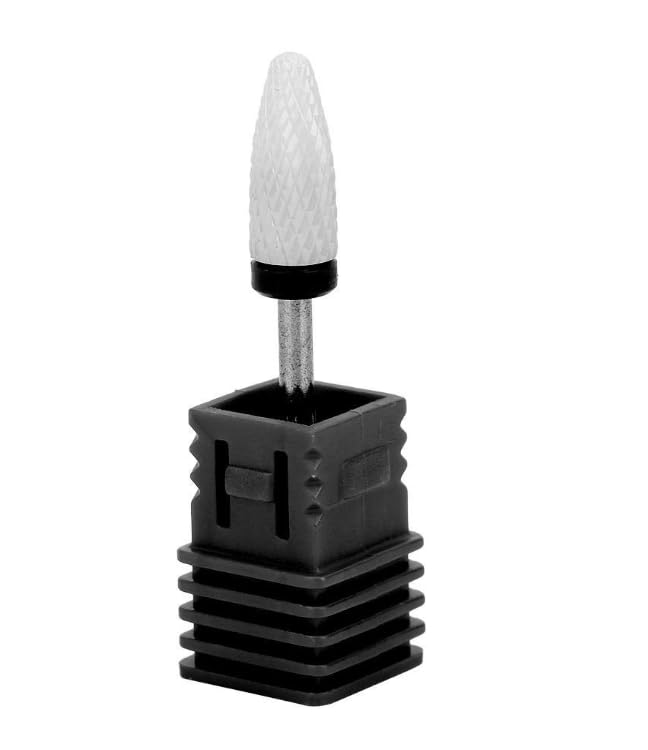 Ceramic Nail Drill Bit CornHeadShape Professional Grinding Head for Nail PolishingBlack - Image 1