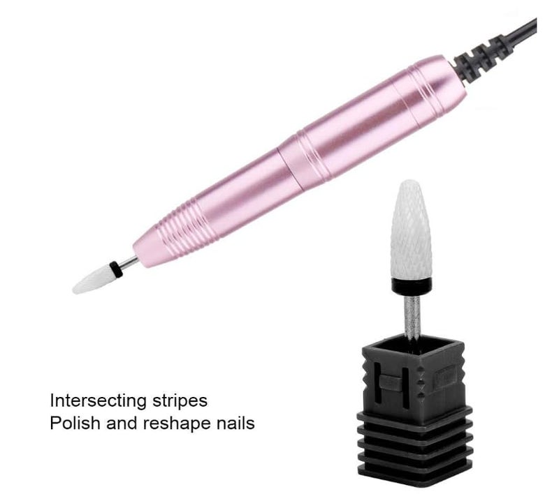 Ceramic Nail Drill Bit CornHeadShape Professional Grinding Head for Nail PolishingBlack - Image 3