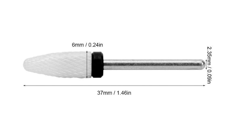 Ceramic Nail Drill Bit CornHeadShape Professional Grinding Head for Nail PolishingBlack - Image 2