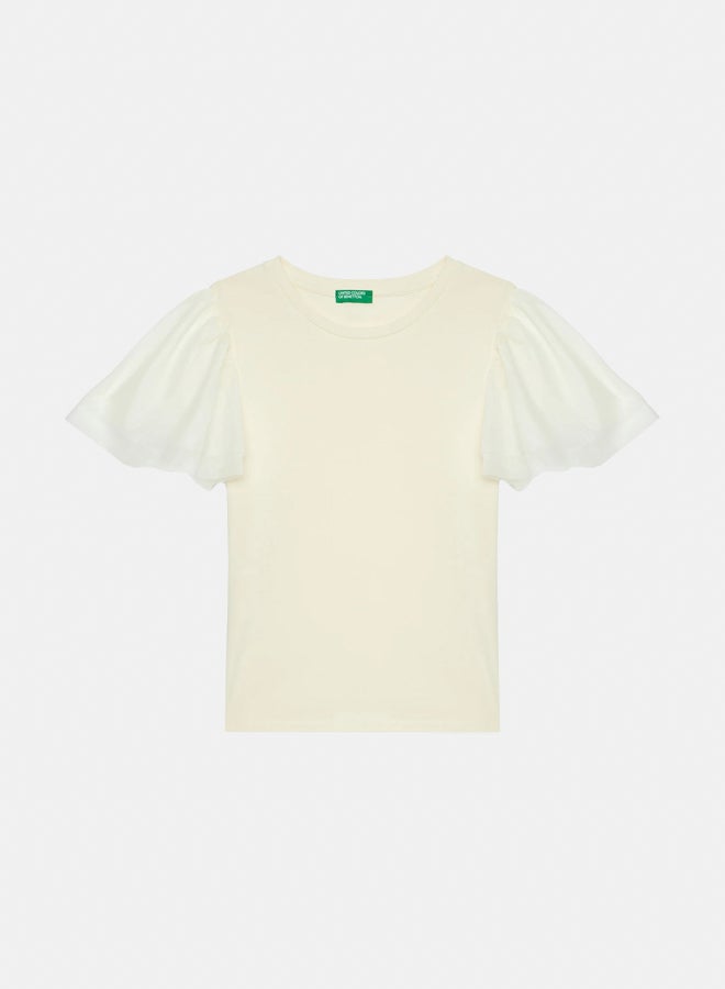 Benetton Ruffle Sleeve T-shirt  - Image 3