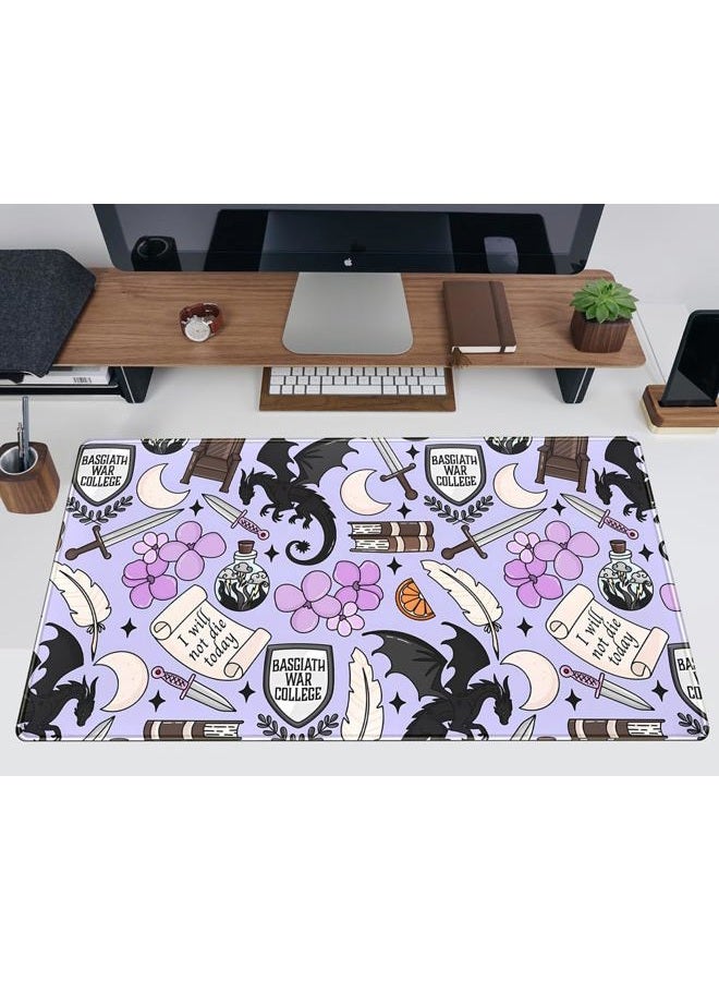 TENG DA QING Cute Desk Pad Kawaii Black Loong Mouse Pad Purple Magic Desk Keyboard Pad, Large Gaming Mouse Pad for Desk Decor Computer Desk Home Office Decor for Girl with Stitched Eges Protector Mat 31.5x15.7 in - Image 2