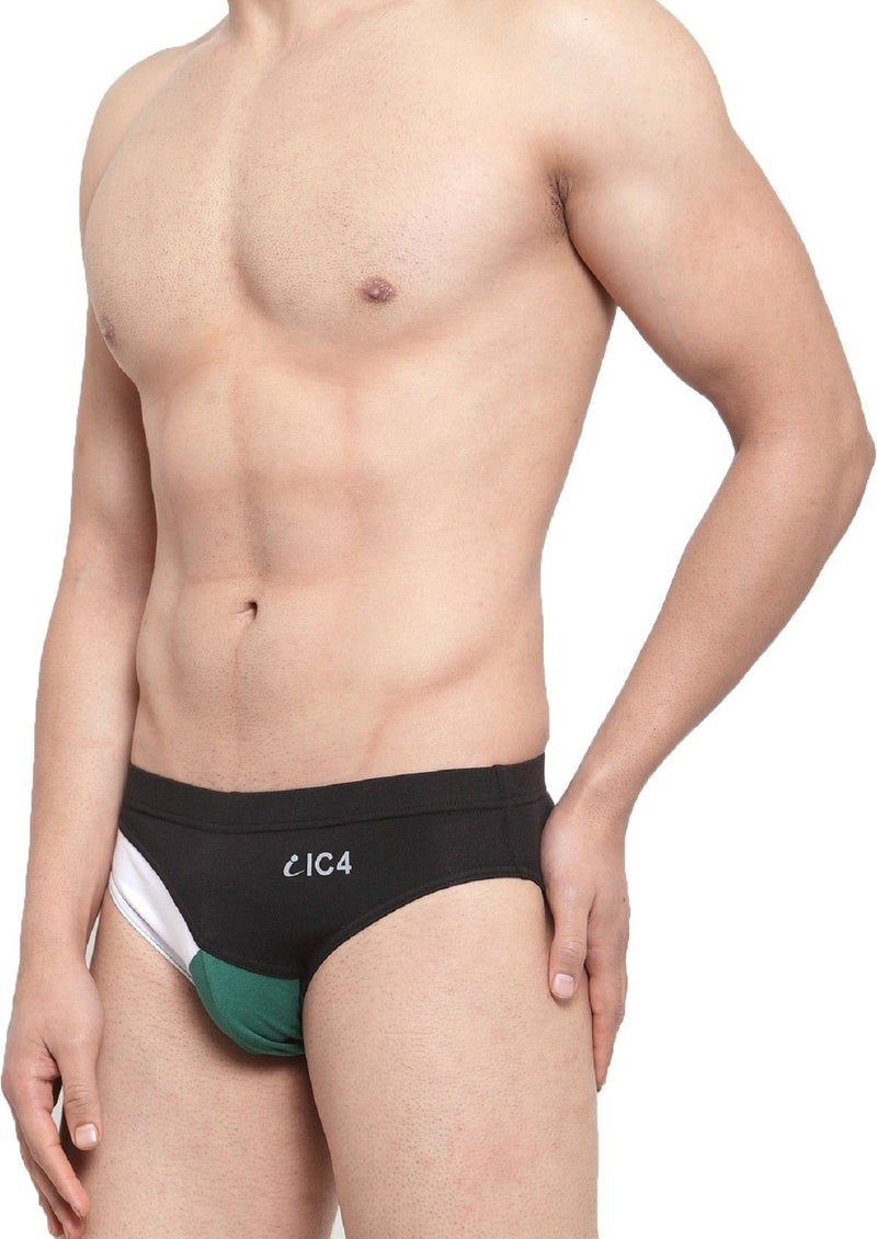 IC4 Store Men's Designer Briefs Combo Pack of 3 - Green and Black - Image 3