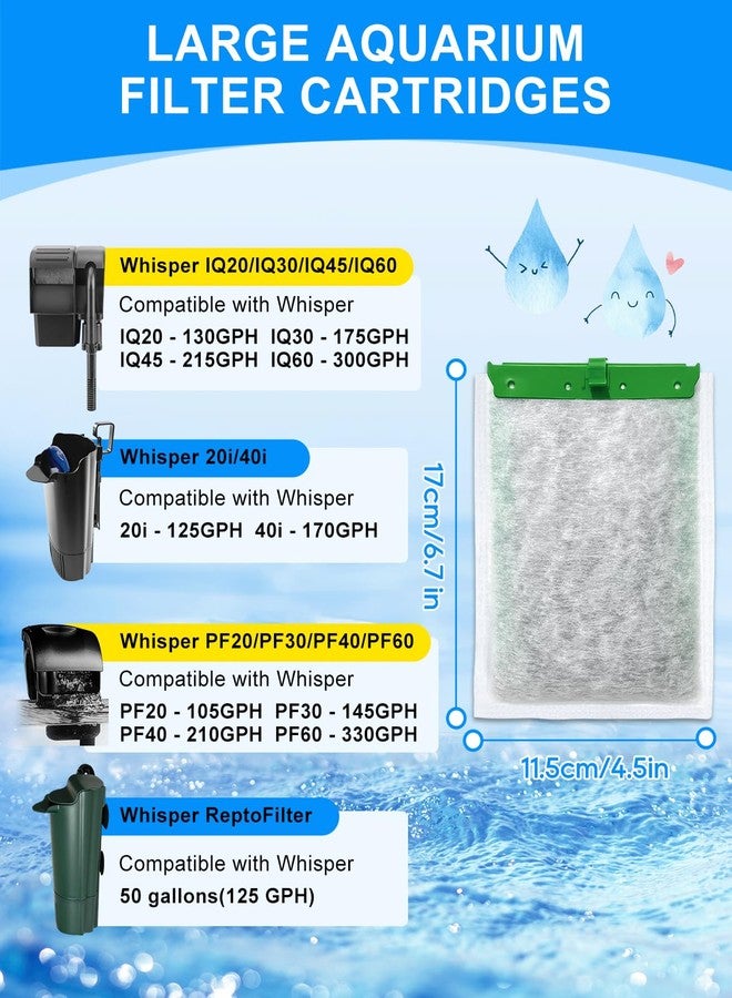 Cunina 6 PCS Super Upgraded Filter Cartridges Large with 3 Premium Materials Compatible with Tetra Whisper Bio-Bag Aquarium Filters, Fish Tank Filter for Whisper 20i 40i/ IQ 20 30 45 60/ PF20 30 40 60 - Image 2
