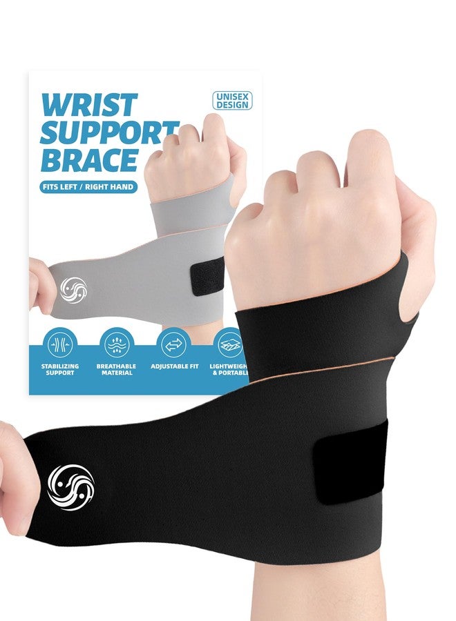 AMITOFO Wrist Brace for Carpal Tunnel: Wrist Support Compression Wraps for Women and Men Arthritis Tendonitis Pain Relief fits Left and Right Hands 1 Pack Black - Image 1
