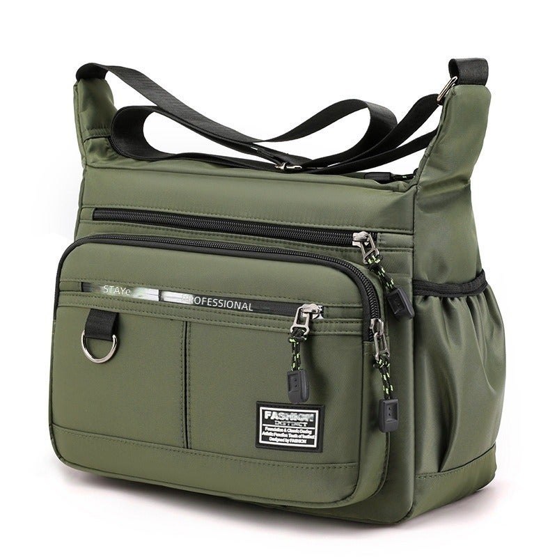 SHENGAO Men's Large Capacity Crossbody Bag - Waterproof, Durable, Multi-Pocket for Business Commute - Image 5